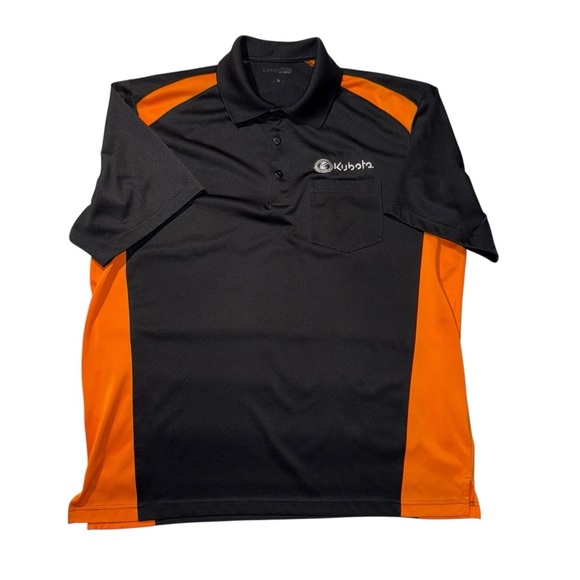 Kubota Polo Shirt Men’s SZ XL Orange/Black Snag Proof Moisture Wicking Tag Free - Picture 2 of 3